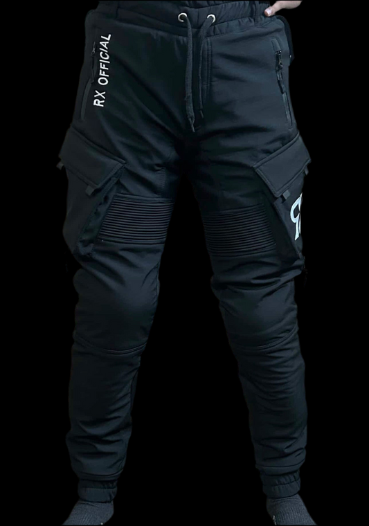 RX Moto Official Men’s Armored Joggers Black (white print)