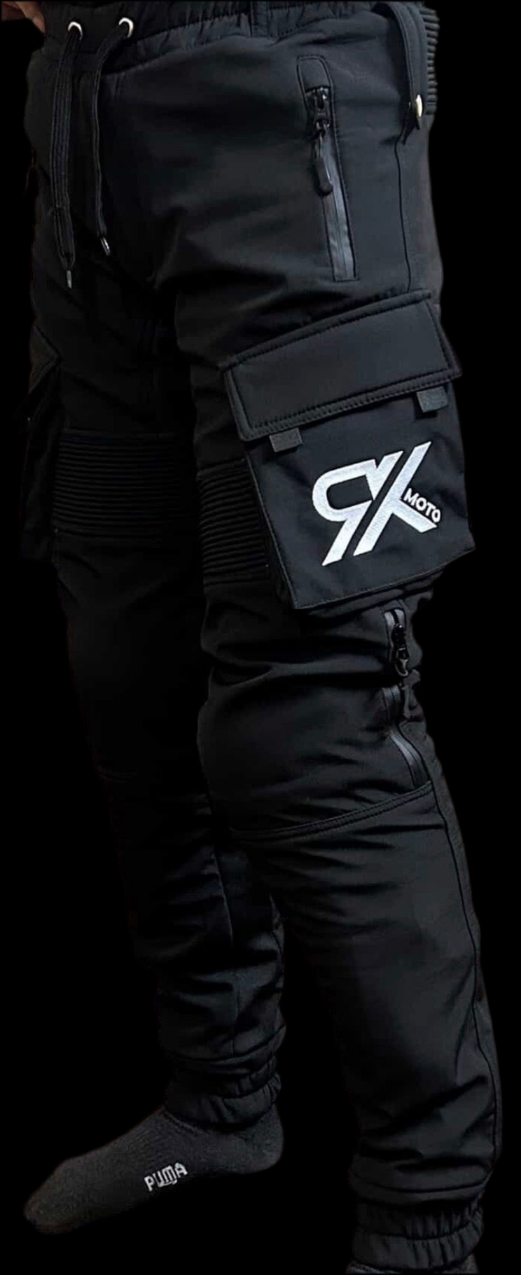 RX Moto Official Men’s Armored Joggers Black (white print)
