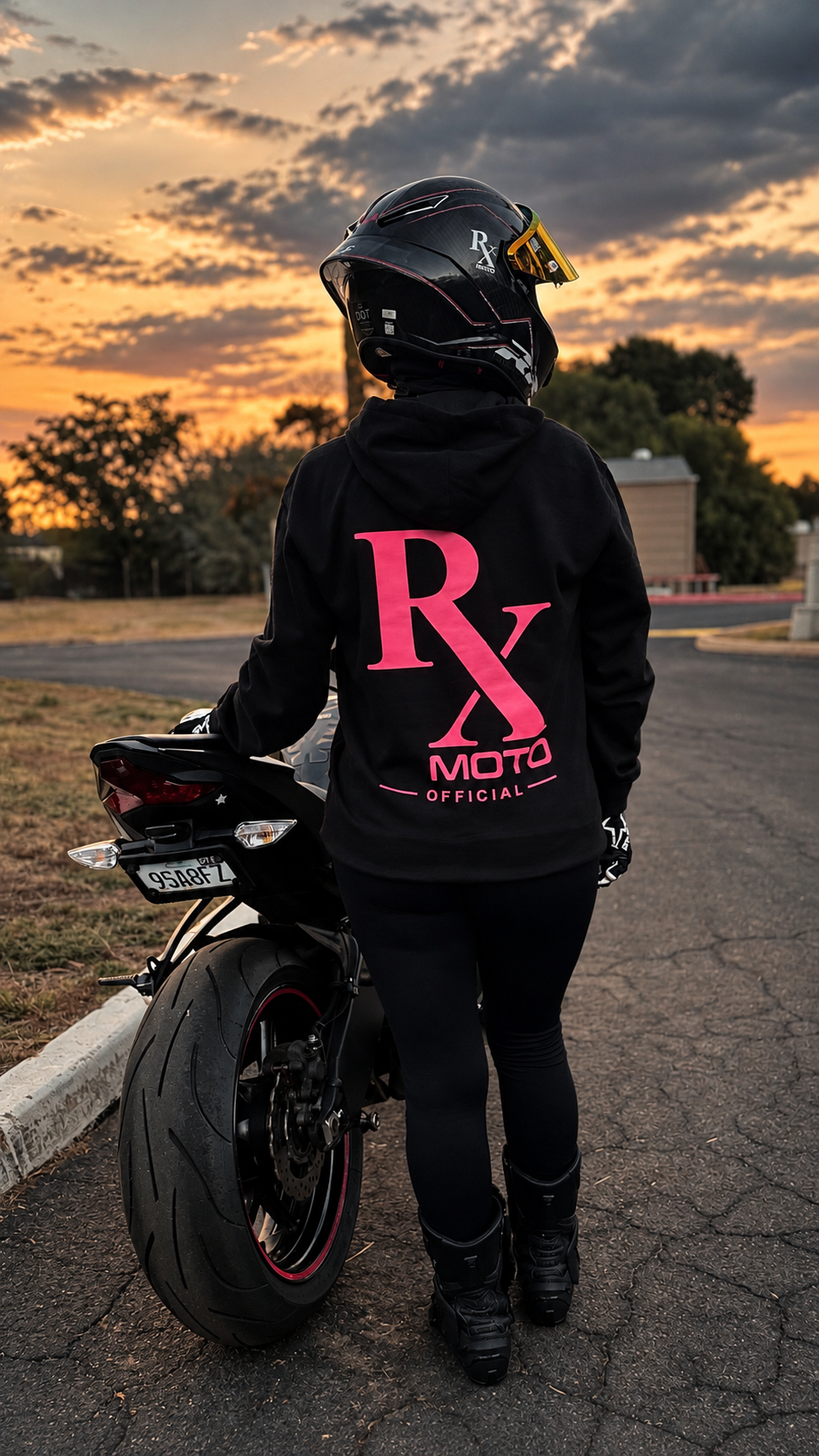 RX Moto Official Breast Cancer Awareness 🩷🖤 Men’s Black Hoodie